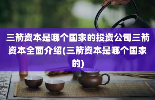 三箭资本是哪个国家的投资公司三箭资本全面介绍(三箭资本是哪个国家的)