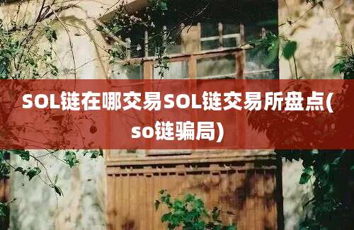 SOL链在哪交易SOL链交易所盘点(so链骗局)