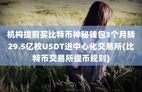 机构提前买比特币神秘钱包3个月转29.5亿枚USDT进中心化交易所(比特币交易所提币规则)