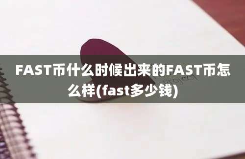 FAST币什么时候出来的FAST币怎么样(fast多少钱)