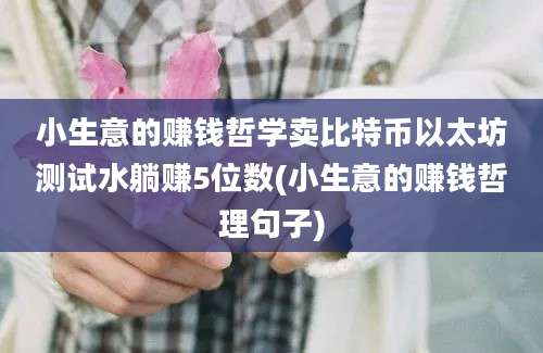 小生意的赚钱哲学卖比特币以太坊测试水躺赚5位数(小生意的赚钱哲理句子)