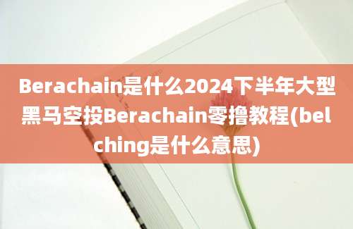 Berachain是什么2024下半年大型黑马空投Berachain零撸教程(belching是什么意思)