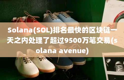 Solana(SOL)排名最快的区块链一天之内处理了超过9500万笔交易(solana avenue)