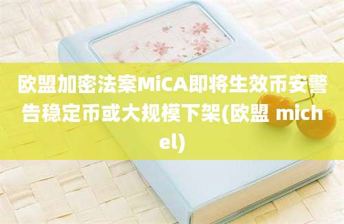 欧盟加密法案MiCA即将生效币安警告稳定币或大规模下架(欧盟 michel)