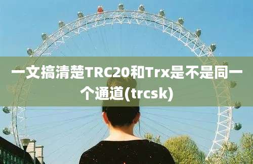 一文搞清楚TRC20和Trx是不是同一个通道(trcsk)