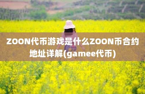 ZOON代币游戏是什么ZOON币合约地址详解(gamee代币)