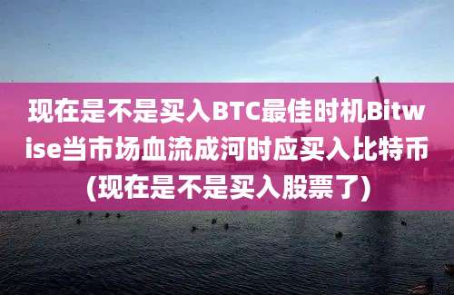 现在是不是买入BTC最佳时机Bitwise当市场血流成河时应买入比特币(现在是不是买入股票了)