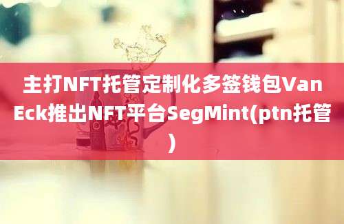 主打NFT托管定制化多签钱包VanEck推出NFT平台SegMint(ptn托管)