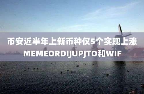 币安近半年上新币种仅5个实现上涨MEMEORDIJUPJTO和WIF