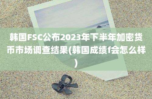 韩国FSC公布2023年下半年加密货币市场调查结果(韩国成绩f会怎么样)