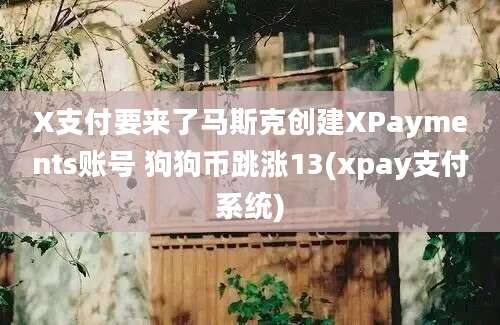 X支付要来了马斯克创建XPayments账号 狗狗币跳涨13(xpay支付系统)