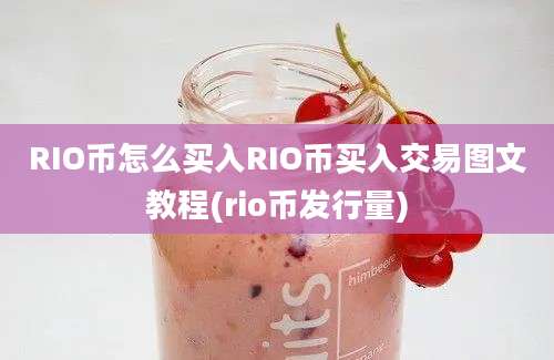 RIO币怎么买入RIO币买入交易图文教程(rio币发行量)