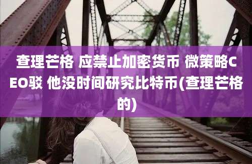 查理芒格 应禁止加密货币 微策略CEO驳 他没时间研究比特币(查理芒格的)