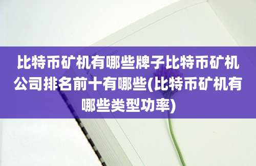 比特币矿机有哪些牌子比特币矿机公司排名前十有哪些(比特币矿机有哪些类型功率)