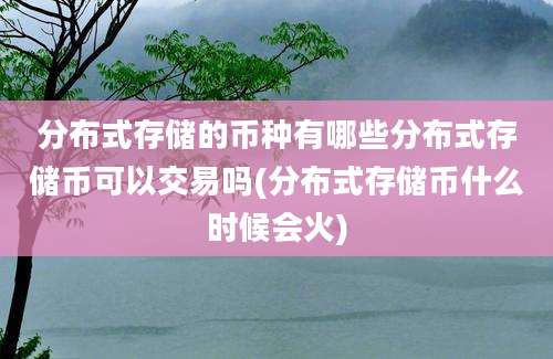 分布式存储的币种有哪些分布式存储币可以交易吗(分布式存储币什么时候会火)