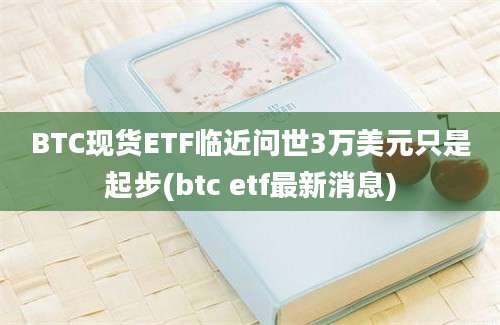 BTC现货ETF临近问世3万美元只是起步(btc etf最新消息)