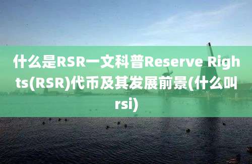 什么是RSR一文科普Reserve Rights(RSR)代币及其发展前景(什么叫rsi)