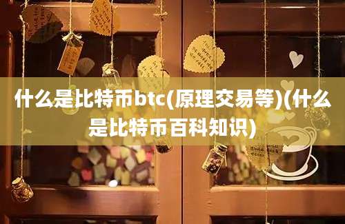 什么是比特币btc(原理交易等)(什么是比特币百科知识)