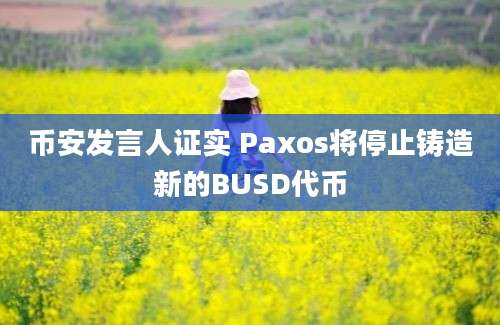 币安发言人证实 Paxos将停止铸造新的BUSD代币