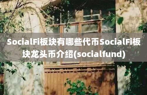 SocialFi板块有哪些代币SocialFi板块龙头币介绍(socialfund)