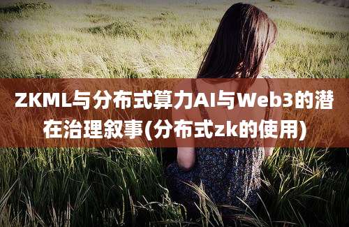 ZKML与分布式算力AI与Web3的潜在治理叙事(分布式zk的使用)