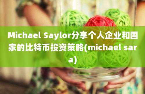 Michael Saylor分享个人企业和国家的比特币投资策略(michael sara)