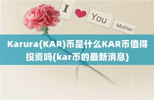 Karura(KAR)币是什么KAR币值得投资吗(kar币的最新消息)