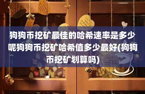 狗狗币挖矿最佳的哈希速率是多少呢狗狗币挖矿哈希值多少最好(狗狗币挖矿划算吗)