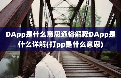 DApp是什么意思通俗解释DApp是什么详解(打pp是什么意思)