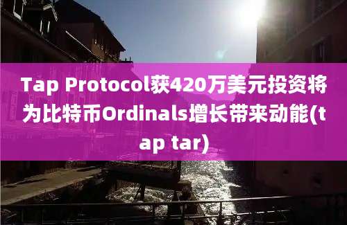 Tap Protocol获420万美元投资将为比特币Ordinals增长带来动能(tap tar)