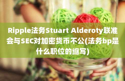 Ripple法务Stuart Alderoty联准会与SEC对加密货币不公(法务bp是什么职位的缩写)