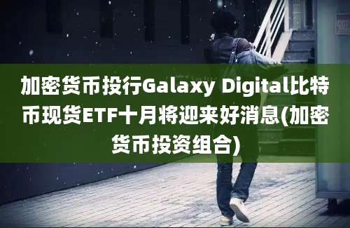 加密货币投行Galaxy Digital比特币现货ETF十月将迎来好消息(加密货币投资组合)