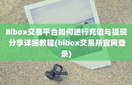 Bibox交易平台如何进行充值与提现 分享详细教程(bibox交易所官网登录)