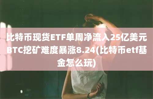 比特币现货ETF单周净流入25亿美元BTC挖矿难度暴涨8.24(比特币etf基金怎么玩)