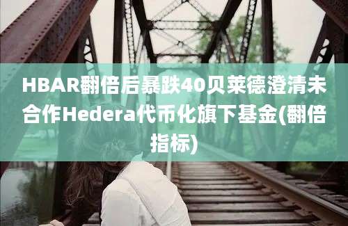 HBAR翻倍后暴跌40贝莱德澄清未合作Hedera代币化旗下基金(翻倍指标)