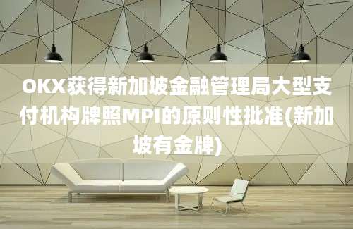 OKX获得新加坡金融管理局大型支付机构牌照MPI的原则性批准(新加坡有金牌)