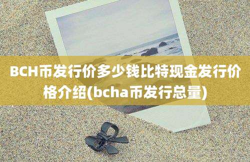 BCH币发行价多少钱比特现金发行价格介绍(bcha币发行总量)