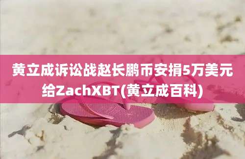 黄立成诉讼战赵长鹏币安捐5万美元给ZachXBT(黄立成百科)