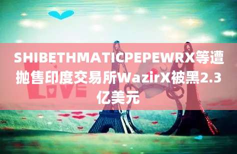 SHIBETHMATICPEPEWRX等遭抛售印度交易所WazirX被黑2.3亿美元