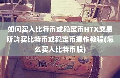 如何买入比特币或稳定币HTX交易所购买比特币或稳定币操作教程(怎么买入比特币股)