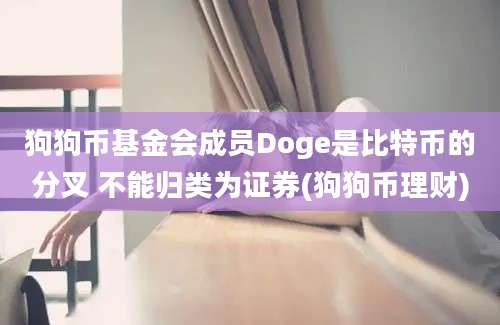 狗狗币基金会成员Doge是比特币的分叉 不能归类为证券(狗狗币理财)