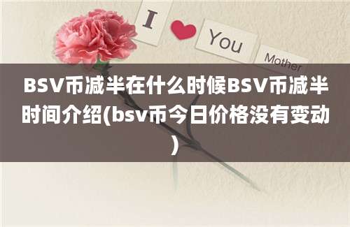 BSV币减半在什么时候BSV币减半时间介绍(bsv币今日价格没有变动)