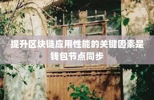 提升区块链应用性能的关键因素是钱包节点同步