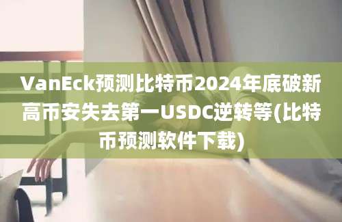 VanEck预测比特币2024年底破新高币安失去第一USDC逆转等(比特币预测软件下载)