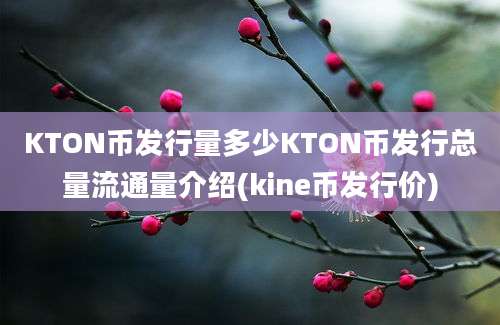 KTON币发行量多少KTON币发行总量流通量介绍(kine币发行价)