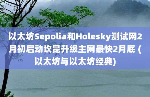 以太坊Sepolia和Holesky测试网2月初启动坎昆升级主网最快2月底 (以太坊与以太坊经典)