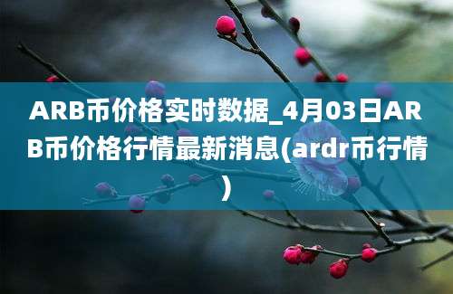 ARB币价格实时数据_4月03日ARB币价格行情最新消息(ardr币行情)