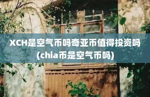 XCH是空气币吗奇亚币值得投资吗(chia币是空气币吗)