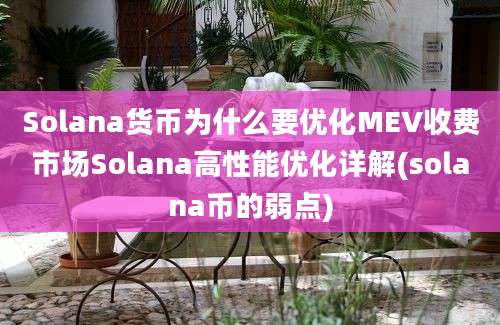 Solana货币为什么要优化MEV收费市场Solana高性能优化详解(solana币的弱点)