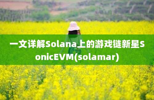 一文详解Solana上的游戏链新星SonicEVM(solamar)